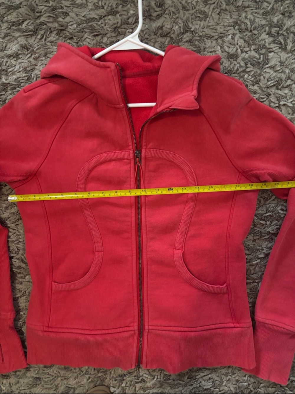 lululemon athletica Coral Red Full-Zip Hooded Jacket. - Picture 6 of 8